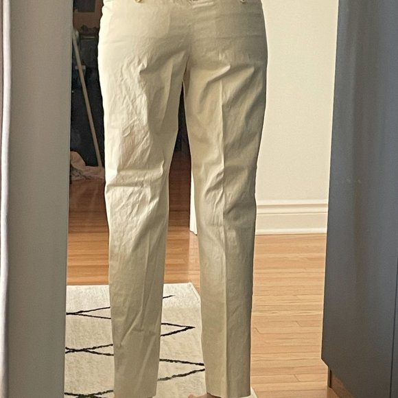 Theory Beige Cotton Pants - Picture 3 of 6